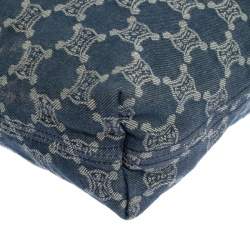 Pre Owned Celine Blue Macadam Denim and Leather Tote