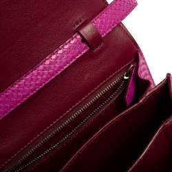 Pre Owned Celine Purple Python Small Classic Box Flap Bag