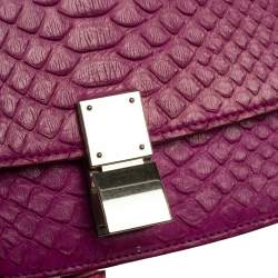 Pre Owned Celine Purple Python Small Classic Box Flap Bag