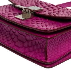 Pre Owned Celine Purple Python Small Classic Box Flap Bag