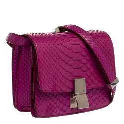 Pre Owned Celine Purple Python Small Classic Box Flap Bag
