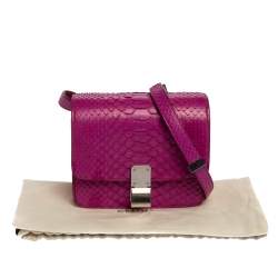 Pre Owned Celine Purple Python Small Classic Box Flap Bag