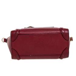 Pre Owned حقيبة يد سيلين لاغدغ نانو جلد حمراء