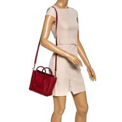 Pre Owned حقيبة يد سيلين لاغدغ نانو جلد حمراء