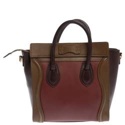 مملوكة مسبقًا Celine Tri Color Leather Nano Luggage Tote