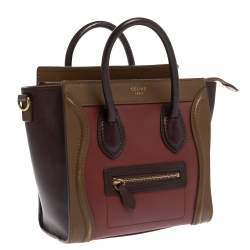 مملوكة مسبقًا Celine Tri Color Leather Nano Luggage Tote