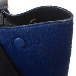 Pre Owned Celine Tri Color Calfhair and Leather Small Trapeze Bag