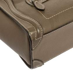 Pre Owned حقيبة يد سيلين لاغدغ نانو جلد كاكية