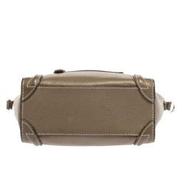 Pre Owned حقيبة يد سيلين لاغدغ نانو جلد كاكية