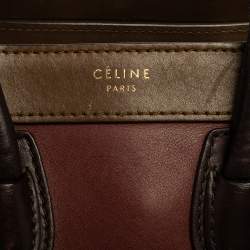 Pre Owned Celine Tri Color Leather Nano Luggage Tote