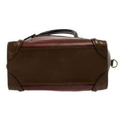 Pre Owned Celine Tri Color Leather Nano Luggage Tote