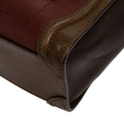 Pre Owned Celine Tri Color Leather Nano Luggage Tote