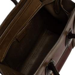 Pre Owned Celine Tri Color Leather Nano Luggage Tote