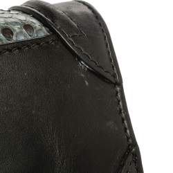 Pre Owned Celine Blue/Black Python/Leather and Suede Nano Luggage Tote