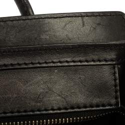 Pre Owned Celine Blue/Black Python/Leather and Suede Nano Luggage Tote