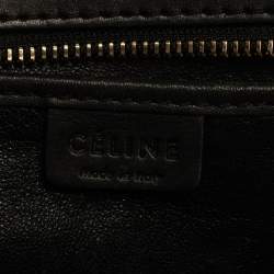 Pre Owned Celine Blue/Black Python/Leather and Suede Nano Luggage Tote