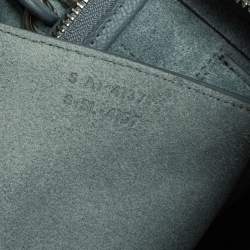 Pre Owned Celine Blue Leather Micro Belt Top Handle Bag