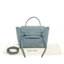 Pre Owned Celine Blue Leather Micro Belt Top Handle Bag