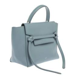 Pre Owned Celine Blue Leather Micro Belt Top Handle Bag
