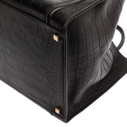 Pre Owned حقيبة يد سيلين ميديوم فانتوم لاغيدج جلد نقش تمساح أسود