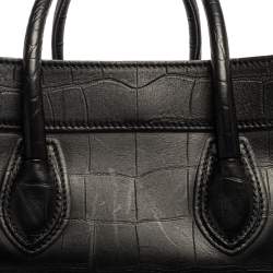 Pre Owned حقيبة يد سيلين ميديوم فانتوم لاغيدج جلد نقش تمساح أسود
