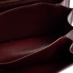 Pre Owned Celine Burgundy Leather Small Classic Box Flap Bag