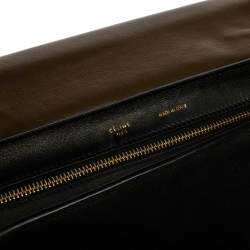 Pre Owned Celine Tri Color Leather and Suede Medium Trapeze Top Handle Bag