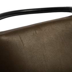 Pre Owned Celine Tri Color Leather and Suede Medium Trapeze Top Handle Bag