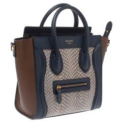 مملوكة مسبقًا حقيبة سيلين نانو لاغيدج جلد و جلد ثعبان ثلاثي اللون