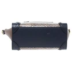 مملوكة مسبقًا حقيبة سيلين نانو لاغيدج جلد و جلد ثعبان ثلاثي اللون