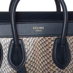 مملوكة مسبقًا حقيبة سيلين نانو لاغيدج جلد و جلد ثعبان ثلاثي اللون