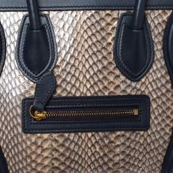 مملوكة مسبقًا حقيبة سيلين نانو لاغيدج جلد و جلد ثعبان ثلاثي اللون