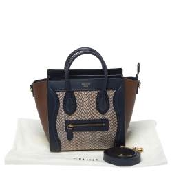 مملوكة مسبقًا حقيبة سيلين نانو لاغيدج جلد و جلد ثعبان ثلاثي اللون