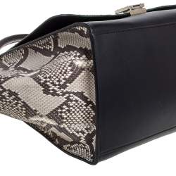 Pre Owned Celine Multicolor Python and  Leather Medium Trapeze Bag