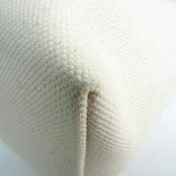 Pre Owned Celine White Canvas Leather Horizontal Cabas Tote Bag