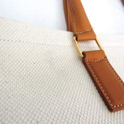 Pre Owned Celine White Canvas Leather Horizontal Cabas Tote Bag