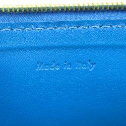 Pre Owned Celine Bicolor Blue/Beige Leather Clutch Bag