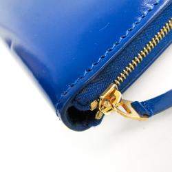 Pre Owned Celine Blue Leather Clutch Bag