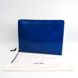 Pre Owned Celine Blue Leather Clutch Bag