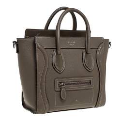 Pre Owned Celine Grey Leather Nano Luggage Tote
