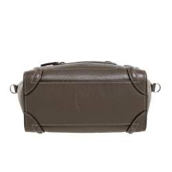 Pre Owned Celine Grey Leather Nano Luggage Tote