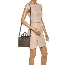 Pre Owned Celine Grey Leather Nano Luggage Tote