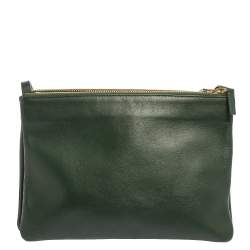 Pre Owned Celine Green Leather Trio Crossbody Bag