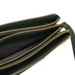Pre Owned Celine Green Leather Trio Crossbody Bag