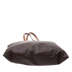 Pre Owned Celine Brown Macadam Coated Canvas and Leather Tote