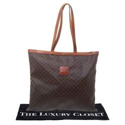 Pre Owned Celine Brown Macadam Coated Canvas and Leather Tote