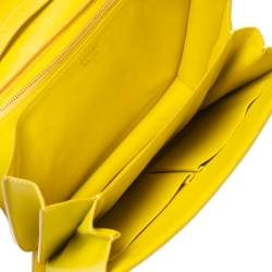 Pre Owned Celine Yellow Calfhair and Leather Medium Classic Box Shoulder Bag
