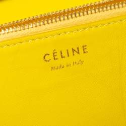 Pre Owned Celine Yellow Calfhair and Leather Medium Classic Box Shoulder Bag