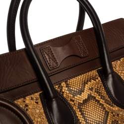 Pre Owned Celine Multicolor Python, Suede and Leather Mini Luggage Tote