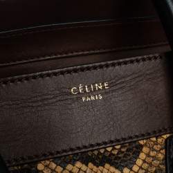 Pre Owned Celine Multicolor Python, Suede and Leather Mini Luggage Tote